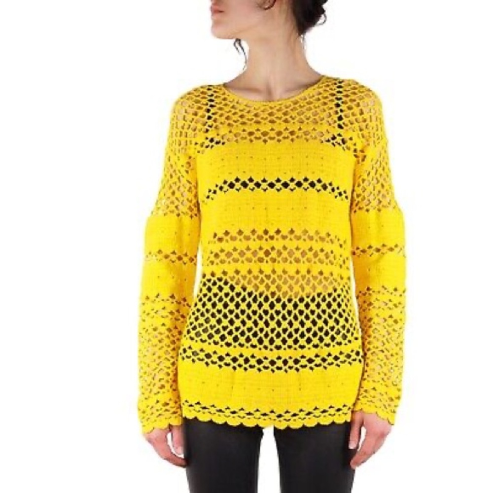 Yellow Maje Crochet top